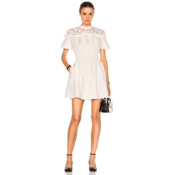 Women's Self-Portrait Hudson Mini Dress (White US2) - Picture 1 of 9